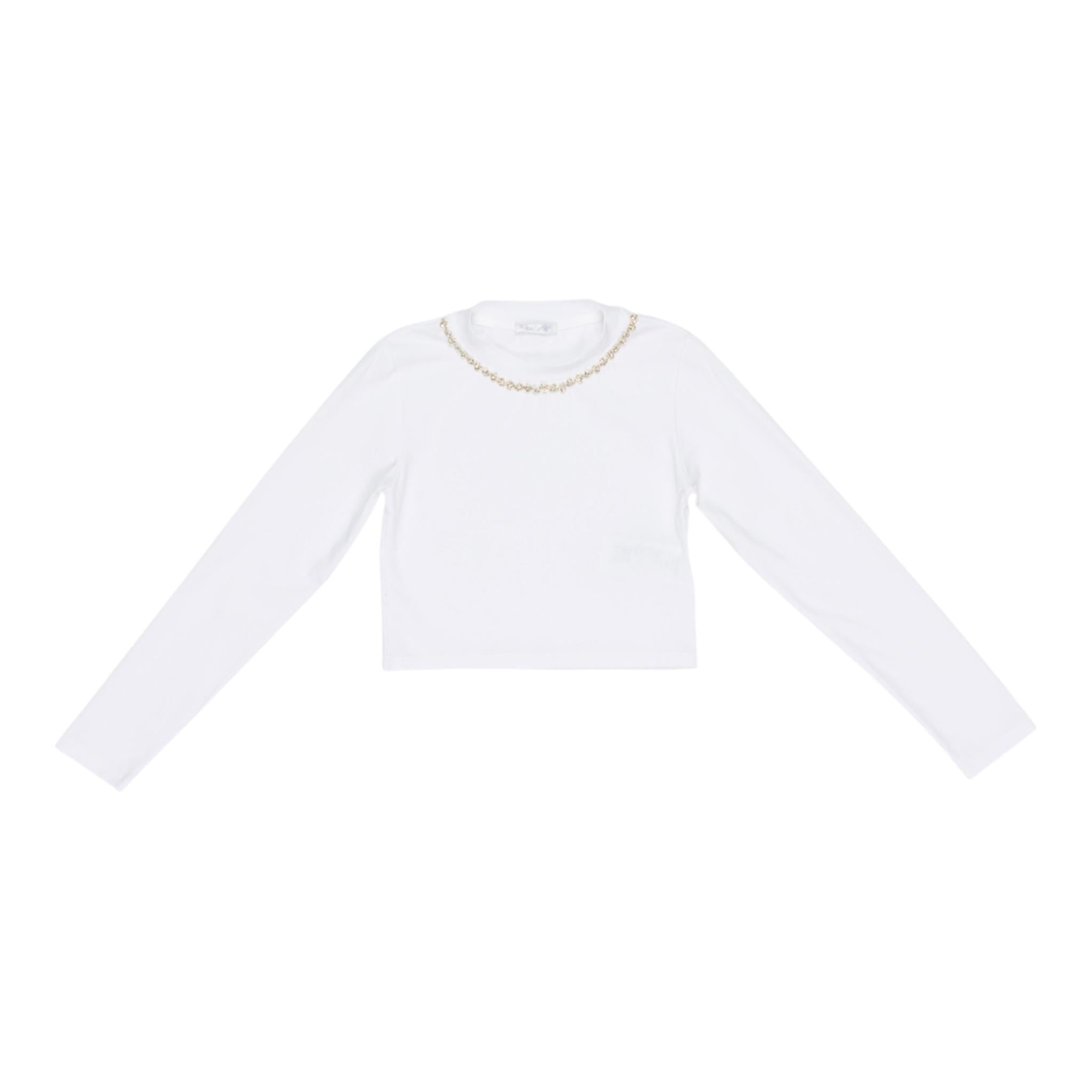 LU LU BY MISS GRANT shirt tinta unita con applicazioni Bianco per Bambina KK3165 BIANCO LU LU BY MISS GRANT 