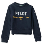 AERONAUTICA MILITARE felpa tinta unita girocollo con stampa Blu per Bambino 242FE0002AJRF758J BLU AERONAUTICA MILITARE 
