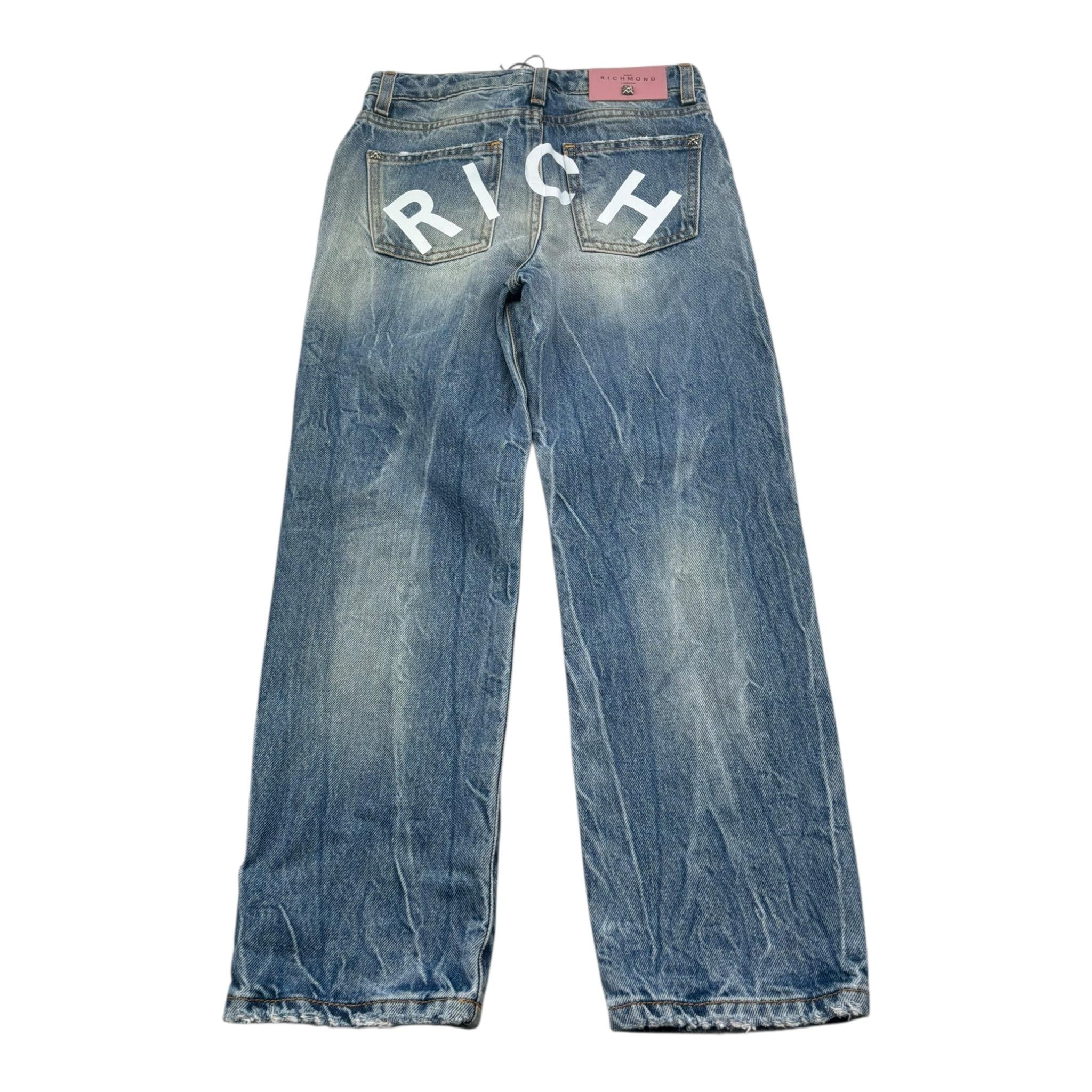 John Richmond Jeans Tinta Unita con Strappi per Bambina RGP26221JE AZZURRO JOHN RICHMOND 