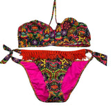4Giveness Costume 2Pz Tinta Unita Con Fantasia Triangolo-Slip Nero Per Bambina