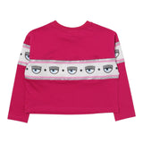 Chiara Ferragni Shirt Modello Crop Tinta Unita Con Stampa Fuxia Per Bambina