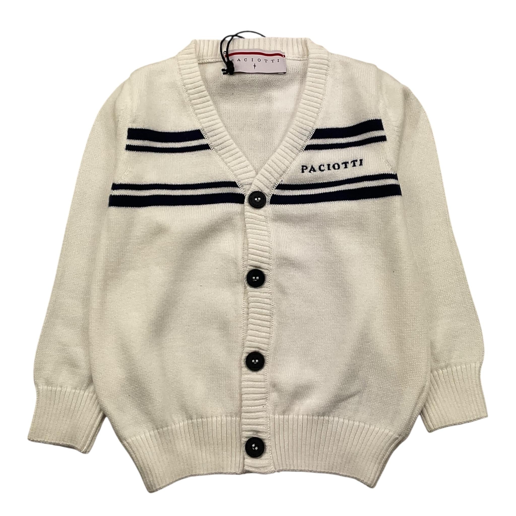 CESARE PACIOTTI cardigan tinta unita con logo Panna per Neonato MGP5361BN PANNA CESARE PACIOTTI 