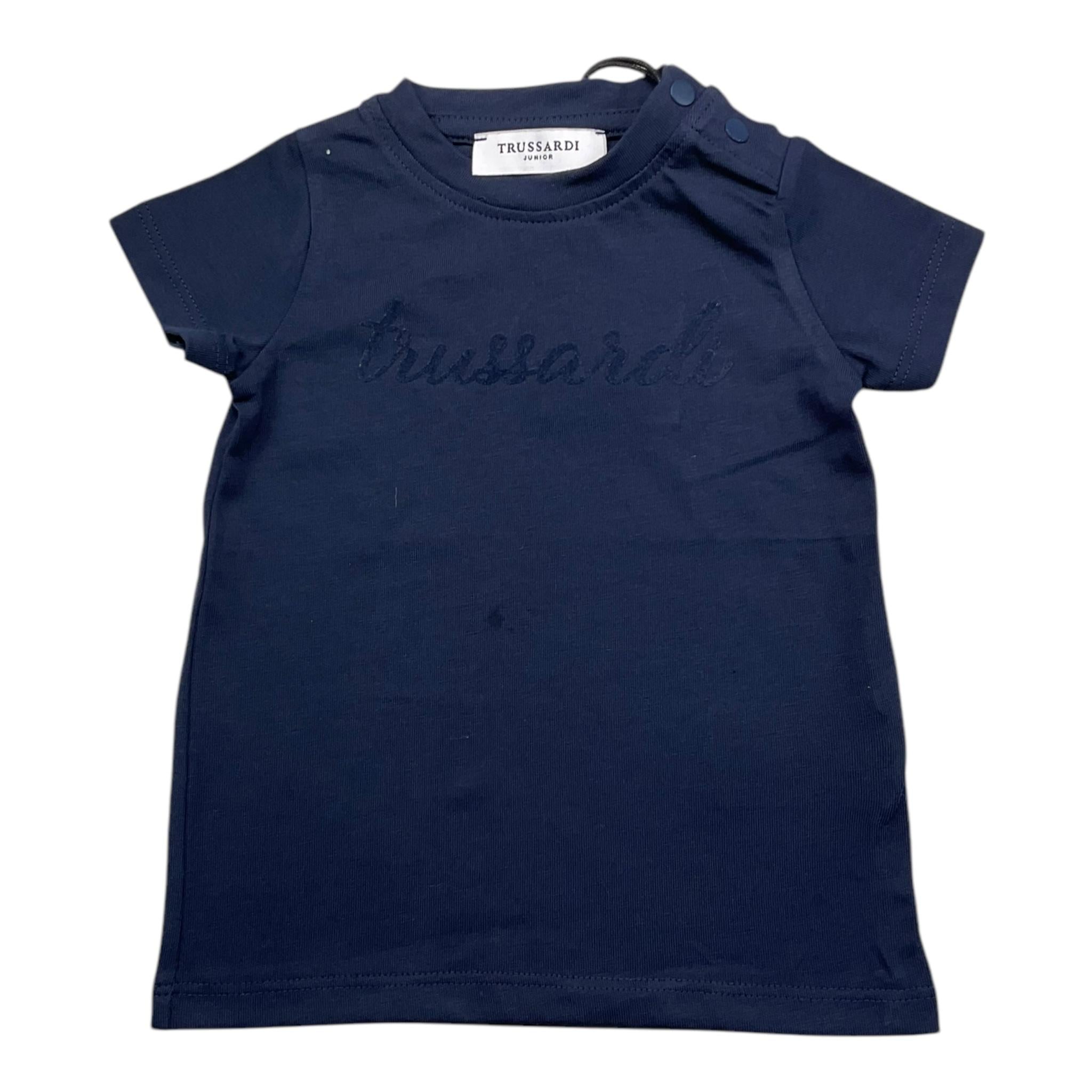 TRUSSARDI t-shirt girocollo tinta unita con stampa Blu per Neonata TIA25005TS BLU TRUSSARDI 