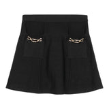 Twinset Gonna Tinta Unita con Elastico In Vita per Bambina 251GJ3QW3X NERO TWINSET 