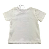 Aventiquattrore T-Shirt Girocollo Tinta Unita con Stampa Panna per Neonato