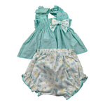 Calamaro Completo 2 Pezzi Camicia-Culotte per Neonata 11120 VERDE ACQUA CALAMARO 