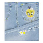 Monnalisa Jeans Tinta Unita con Girovita Regolabile per Bambina 199400 AZZURRO MONNALISA 