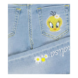 Monnalisa Jeans Tinta Unita con Girovita Regolabile per Bambina 199400 AZZURRO MONNALISA 