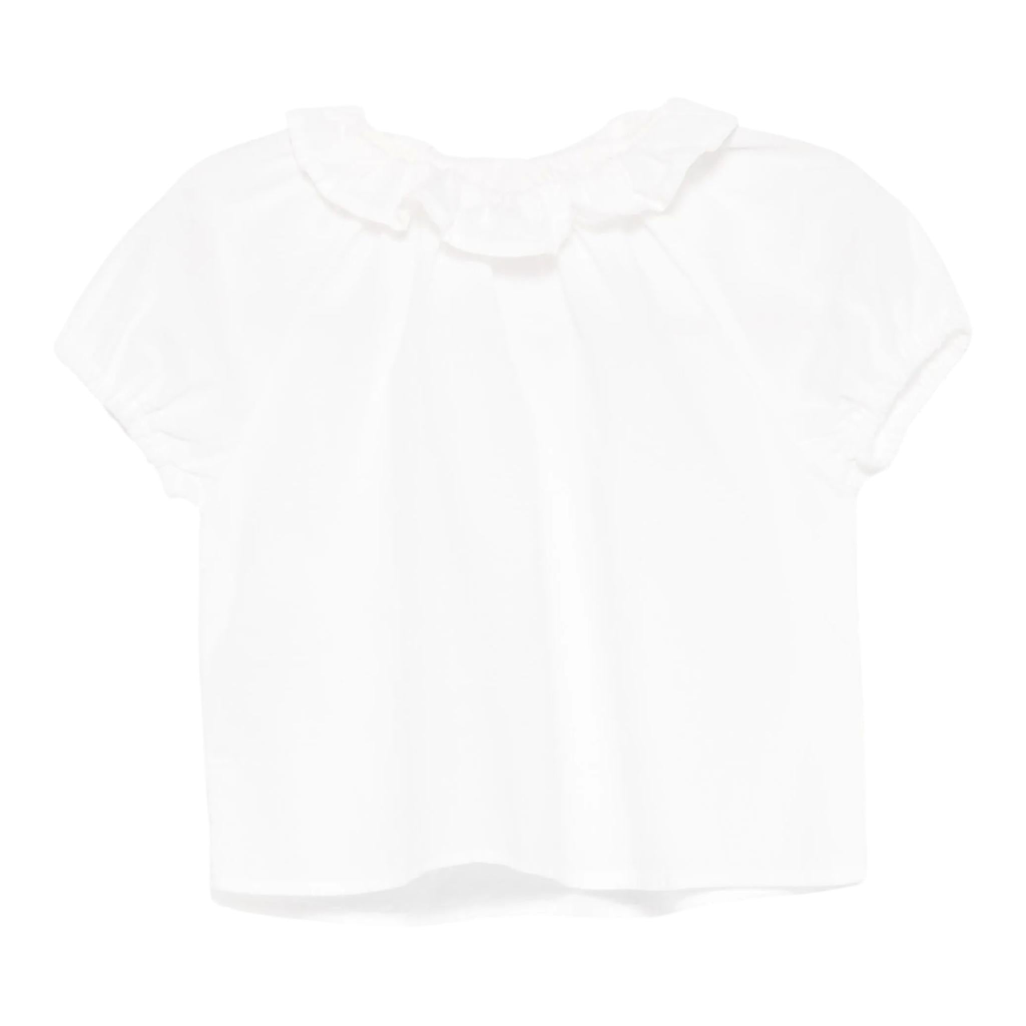 Teddy E Minou Camicia Mezza Manica Tinta Unita per Neonata E25CI008C6039 BIANCO TEDDY E MINOU 