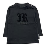 JOHN RICHMOND shirt girocollo tinta unita con stampa logo Nero per Neonato RIA25004TS NERO JOHN RICHMOND 