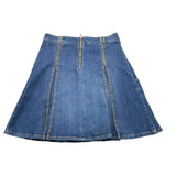 Balmain Gonna In Denim Tinta Unita Con Zip Blu Per Bambina