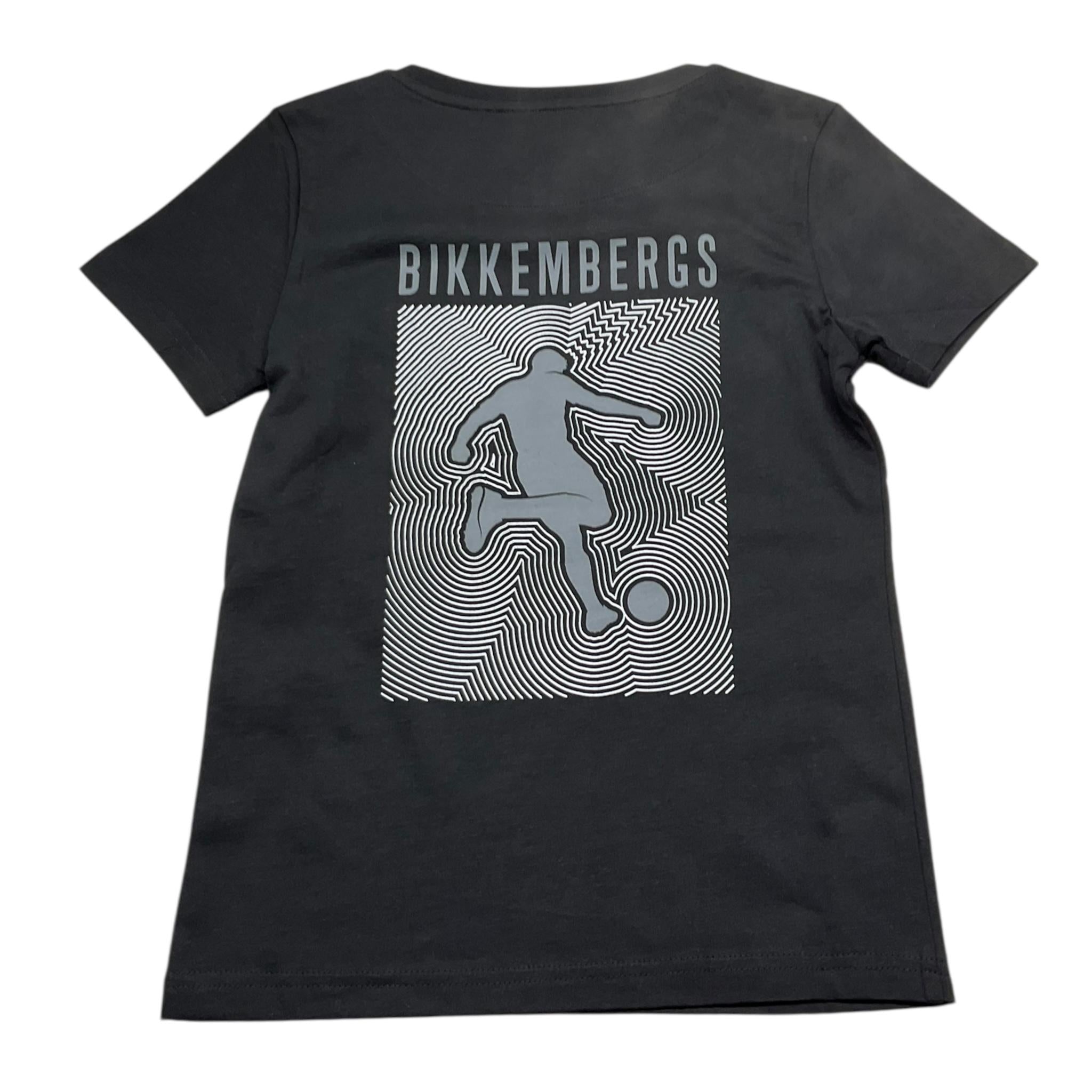 Bikkembergs T-Shirt Girocollo Tinta Unita con Stampa per Bambino BK3142 NERO BiKKEMBERGS 