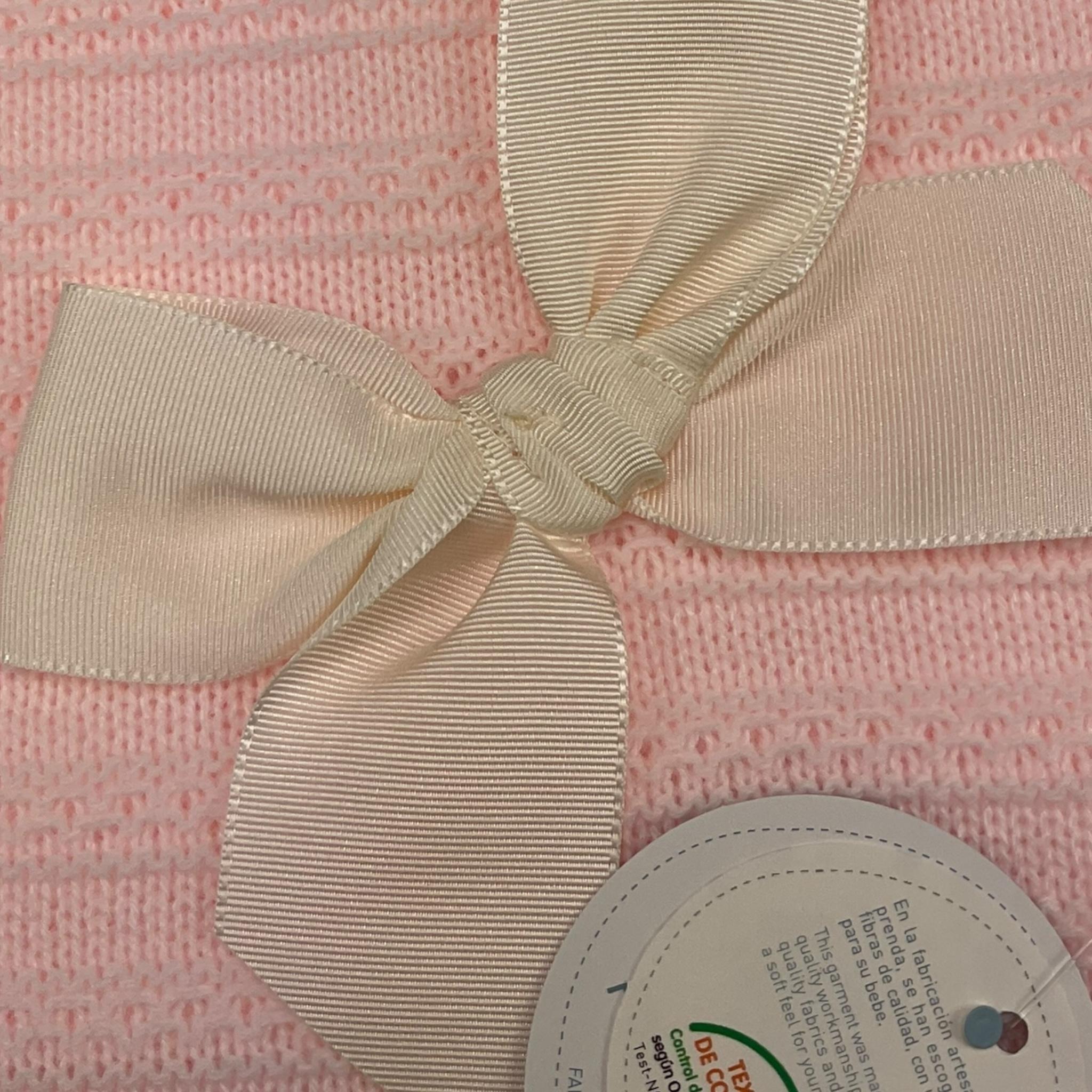 JULIANA coperta tinta unita con ricami Rosa per Neonata 24534 ROSA JULIANA 