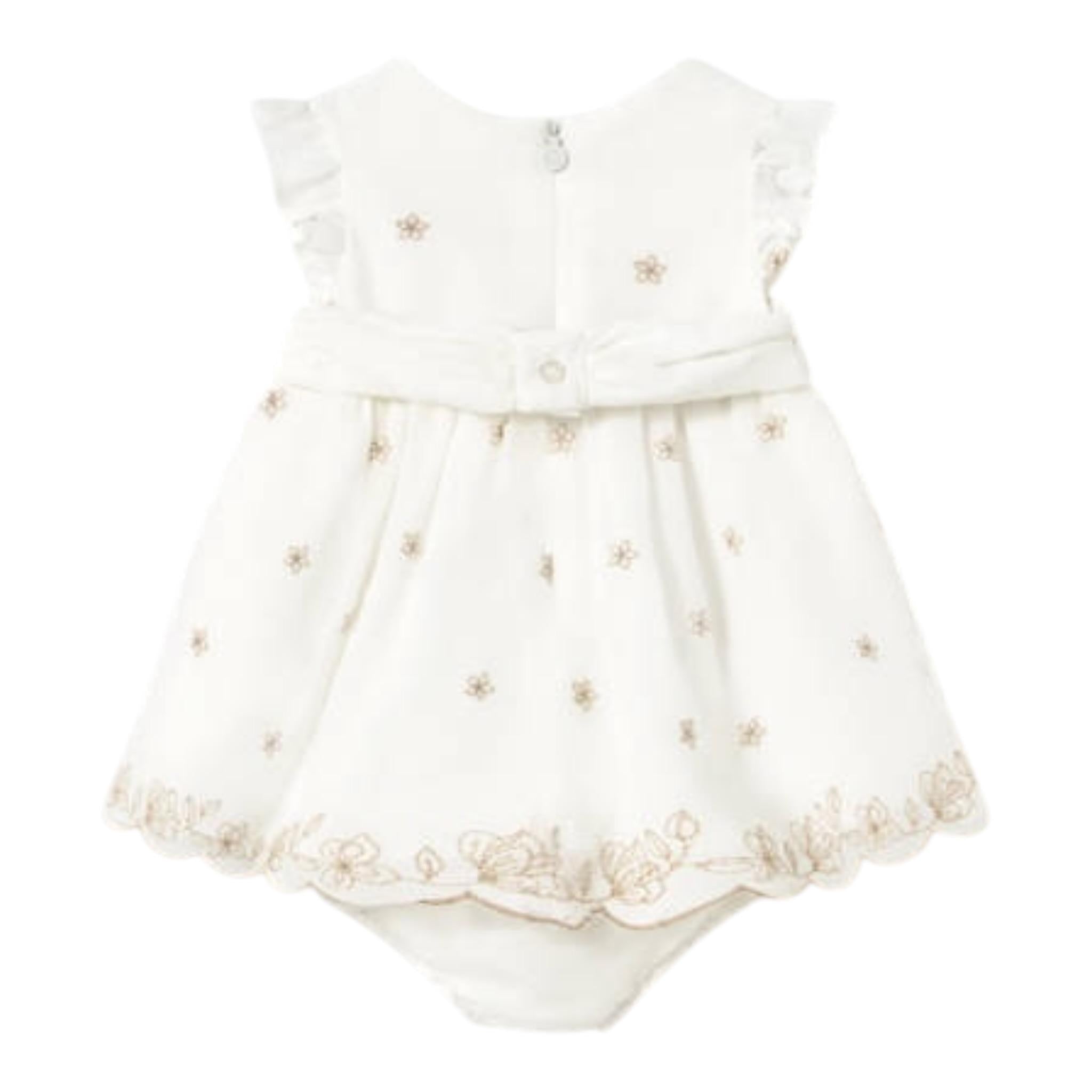 Mayoral Abito Tinta Unita con Stampa per Neonata 1856 BIANCO MAYORAL 