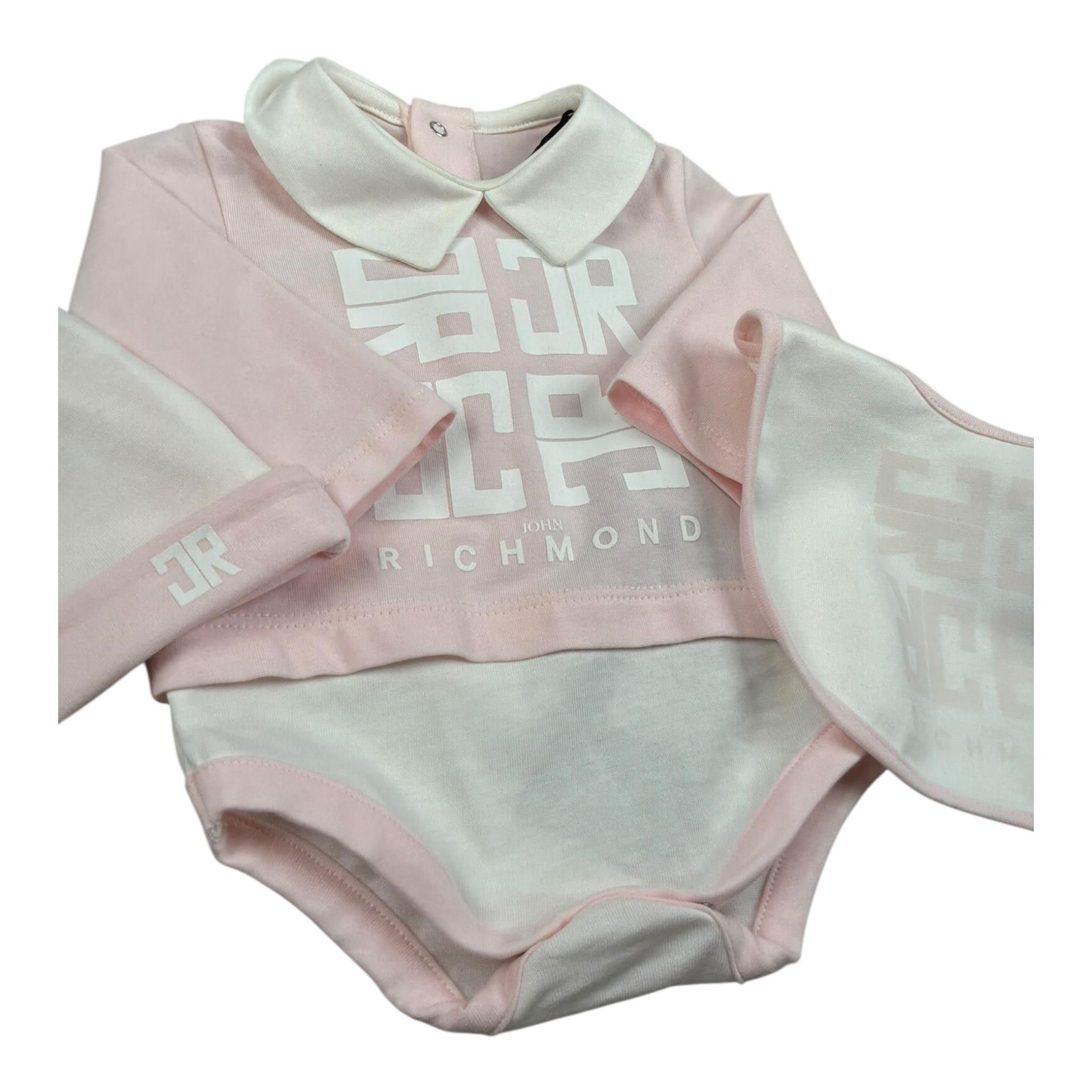 John Richmond Body Manica Lunga Tinta Unita con Cappello per Neonata RLP26002TUA ROSA JOHN RICHMOND 
