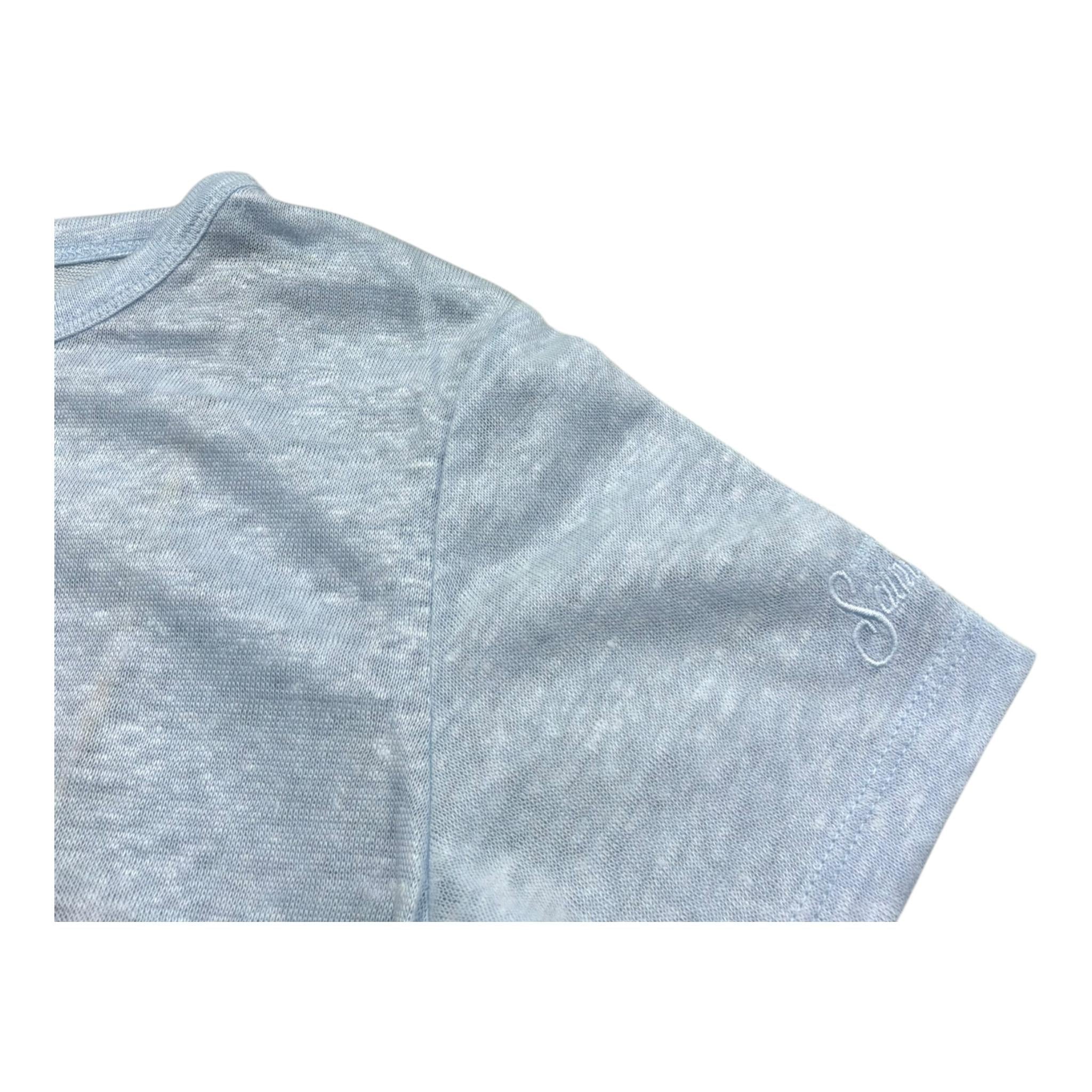 Saint Barth T-Shirt Girocollo Tinta Unita  per Bambino 00555LL AZZURRO SAINT BARTH 