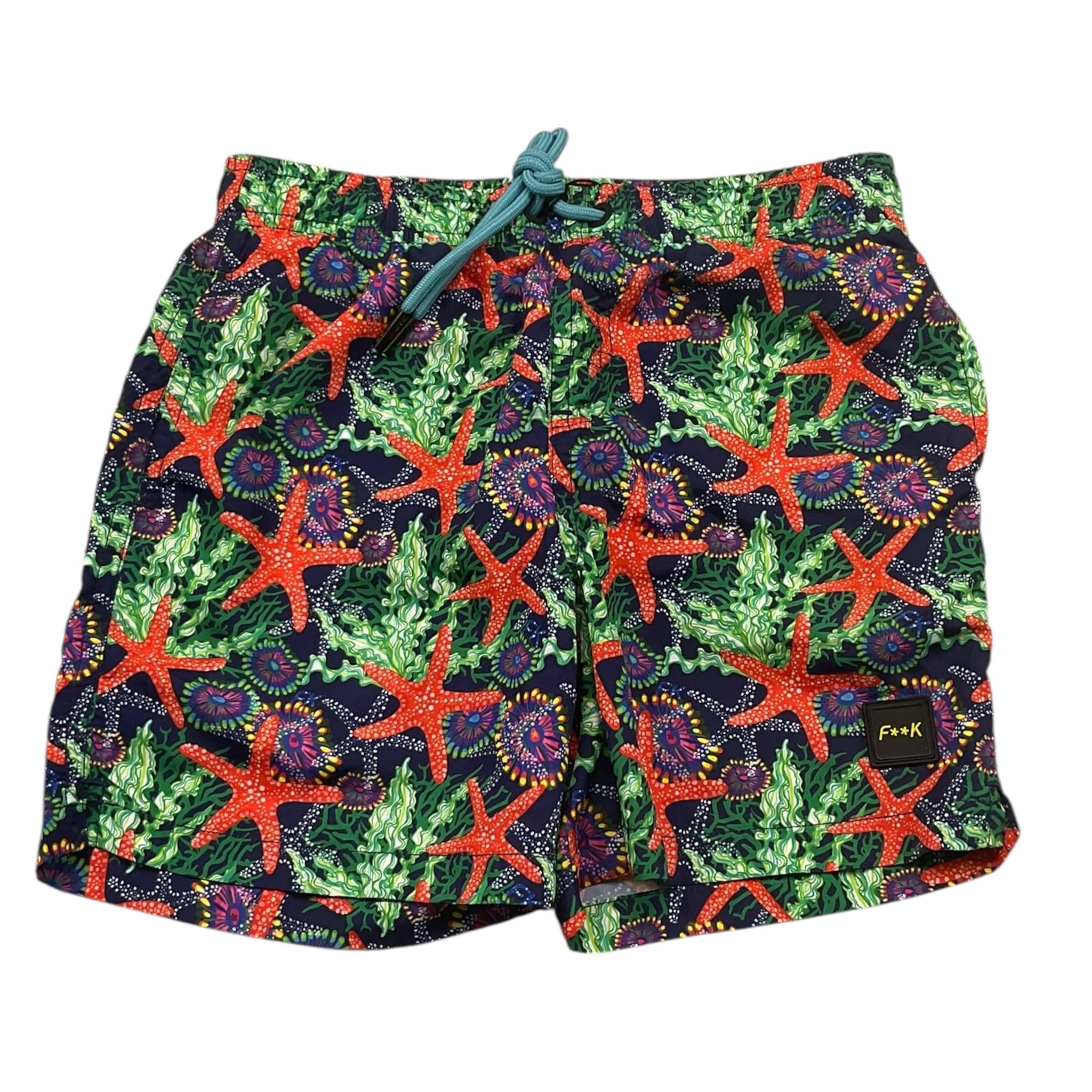 F**K Costume Modello Boxer Tinta Unita con Stampa per Bambino FHRR BLU F**K 