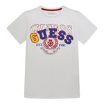 Guess T-Shirt Girocollo Tinta Unita con Stampa per Neonato N5RI00K8HM4X BIANCO GUESS 