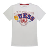 Guess T-Shirt Girocollo Tinta Unita con Stampa per Neonato N5RI00K8HM4X BIANCO GUESS 