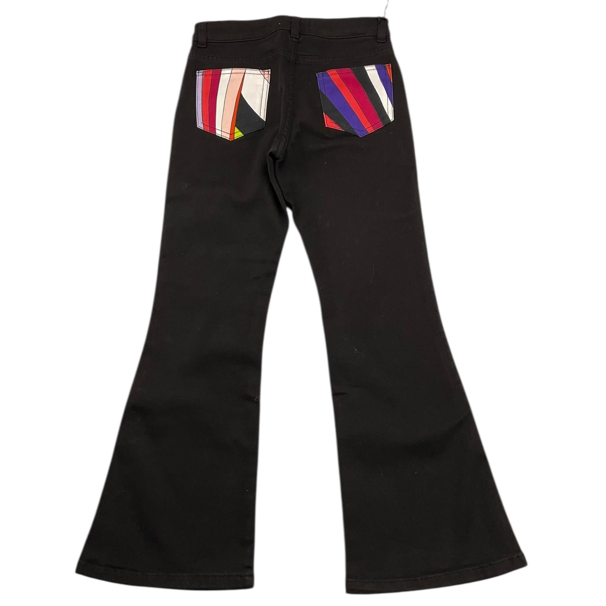 EMILIO PUCCI jeans tinta unita modello zampa Nero per Bambina PT6B10 NERO EMILIO PUCCI 