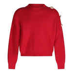 FUN & FUN maglia girocollo tinta unita con bottoni in contrasto Rosso per Bambina FNBSW15531 ROSSO FUN & FUN 