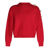 FUN & FUN maglia girocollo tinta unita con bottoni in contrasto Rosso per Bambina FNBSW15531 ROSSO FUN & FUN 