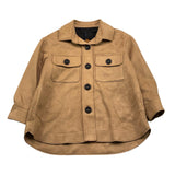 MIMISOL camicia manica lunga tinta unita in camoscio Beige per Bambina MFGC064 BEIGE MIMISOL 