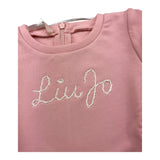 LIU JO abito manica lunga tinta unita con ricamo logo Rosa per Neonata HF4036X ROSA LIU JO 