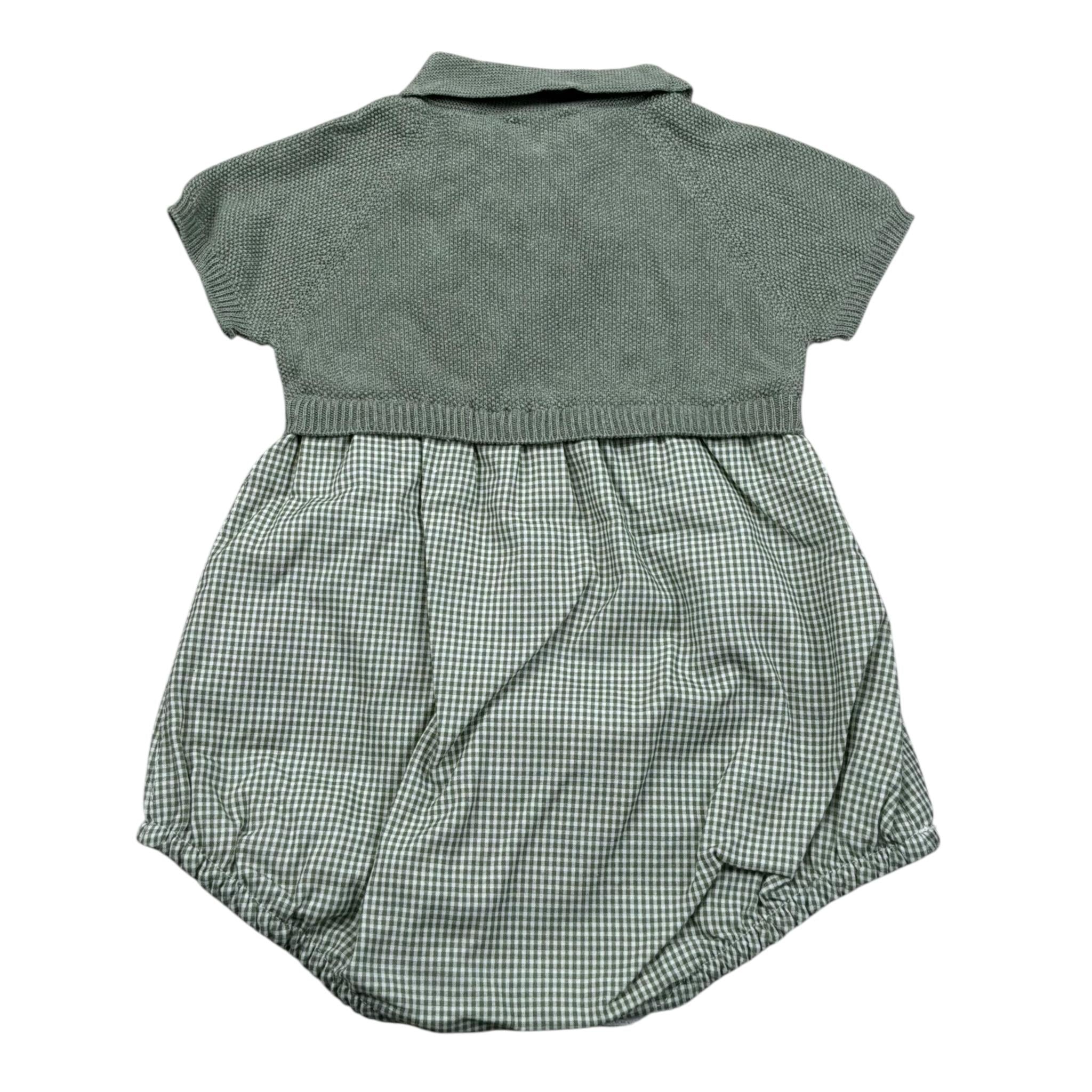 Wedoble Pagliaccetto Mezza Manica Fantasia Quadretti per Neonato V2507405X VERDE WEDOBLE 