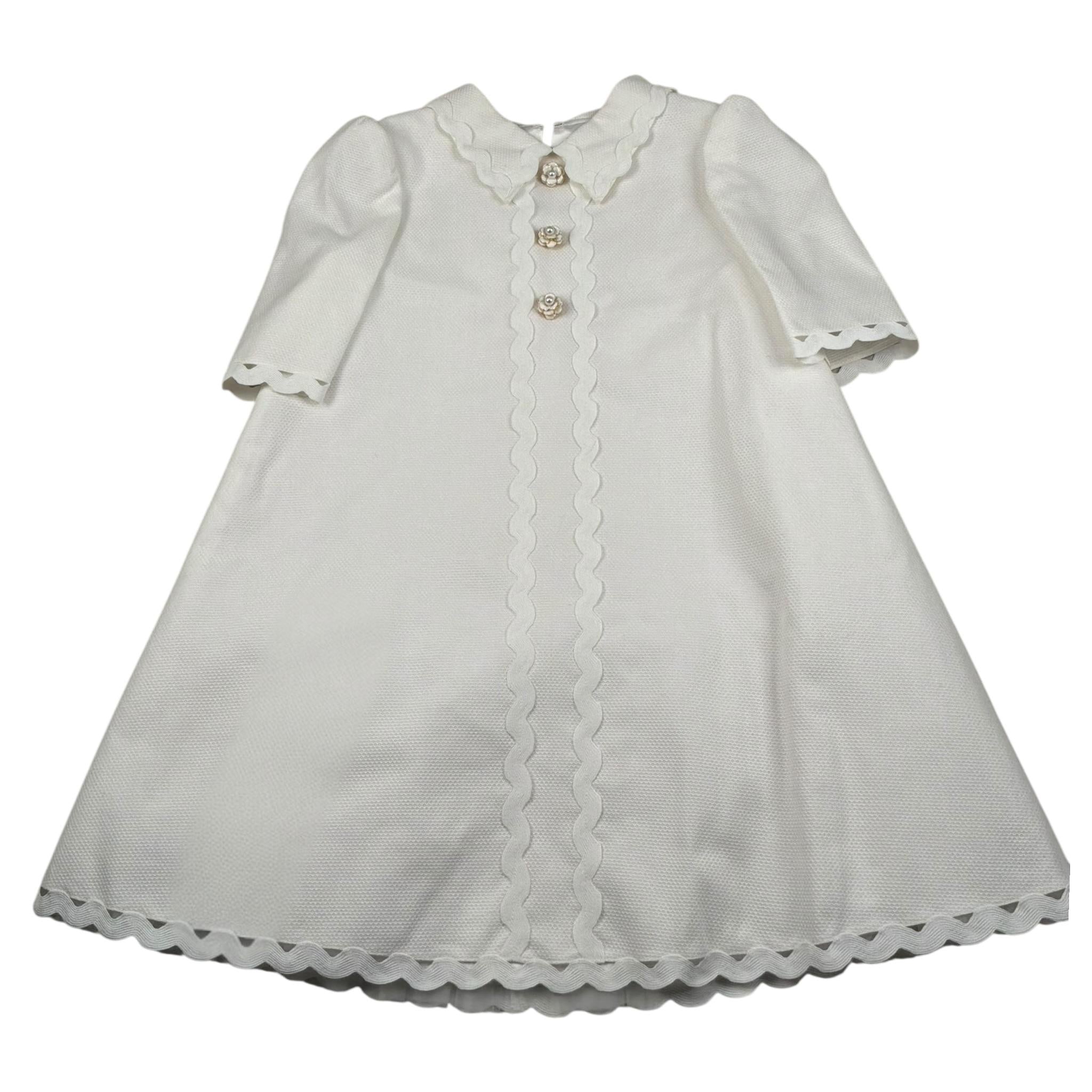 Raffaella Abito Cerimonia Tinta Unita Mezza Manica per Bambina AUDREY BIANCO RAFFAELLA 