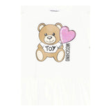 Moschino Abito Tinta Unita con Stampa per Bambina MDV0C7J BIANCO MOSCHINO 