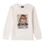 SARABANDA shirt girocollo tinta unita con stampa in contrasto Panna per Neonato 0A146N PANNA SARABANDA 