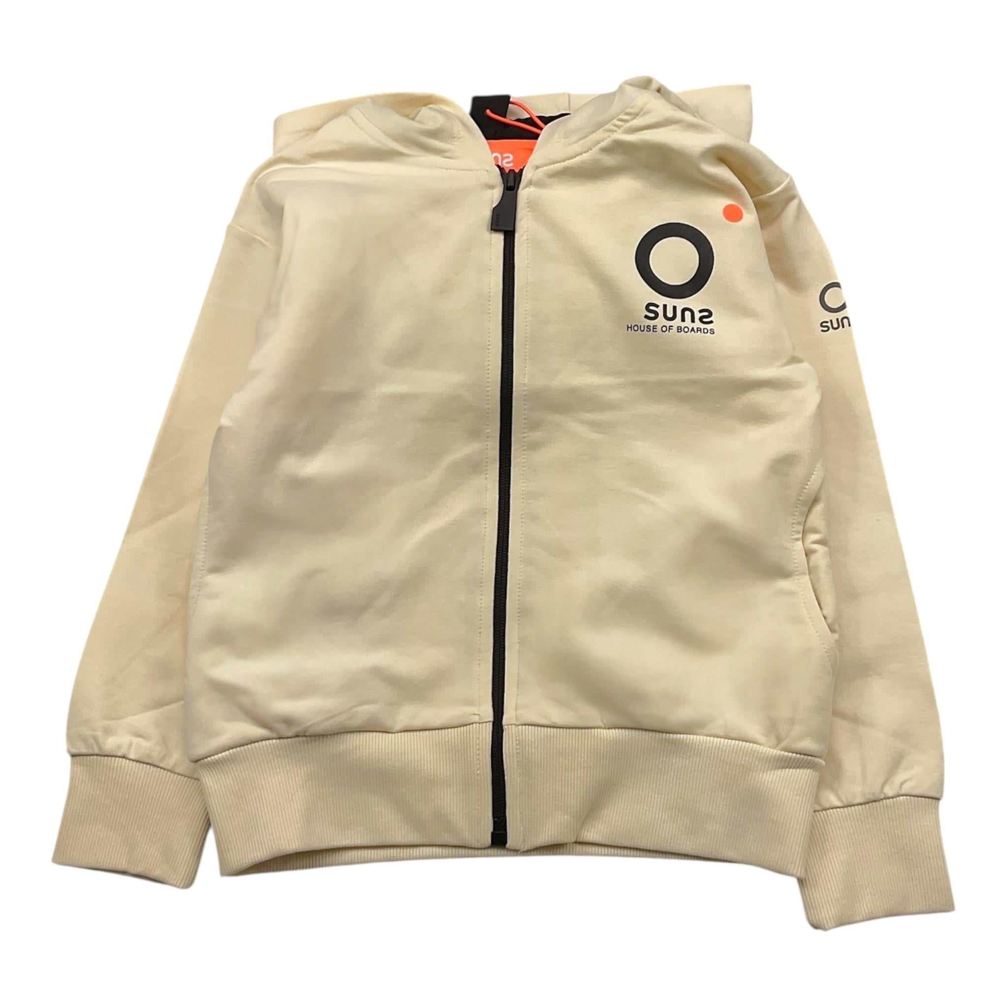 Suns  Felpa Tinta Unita con Zip E Cappuccio per Bambino MFS5104U PANNA SUNS 