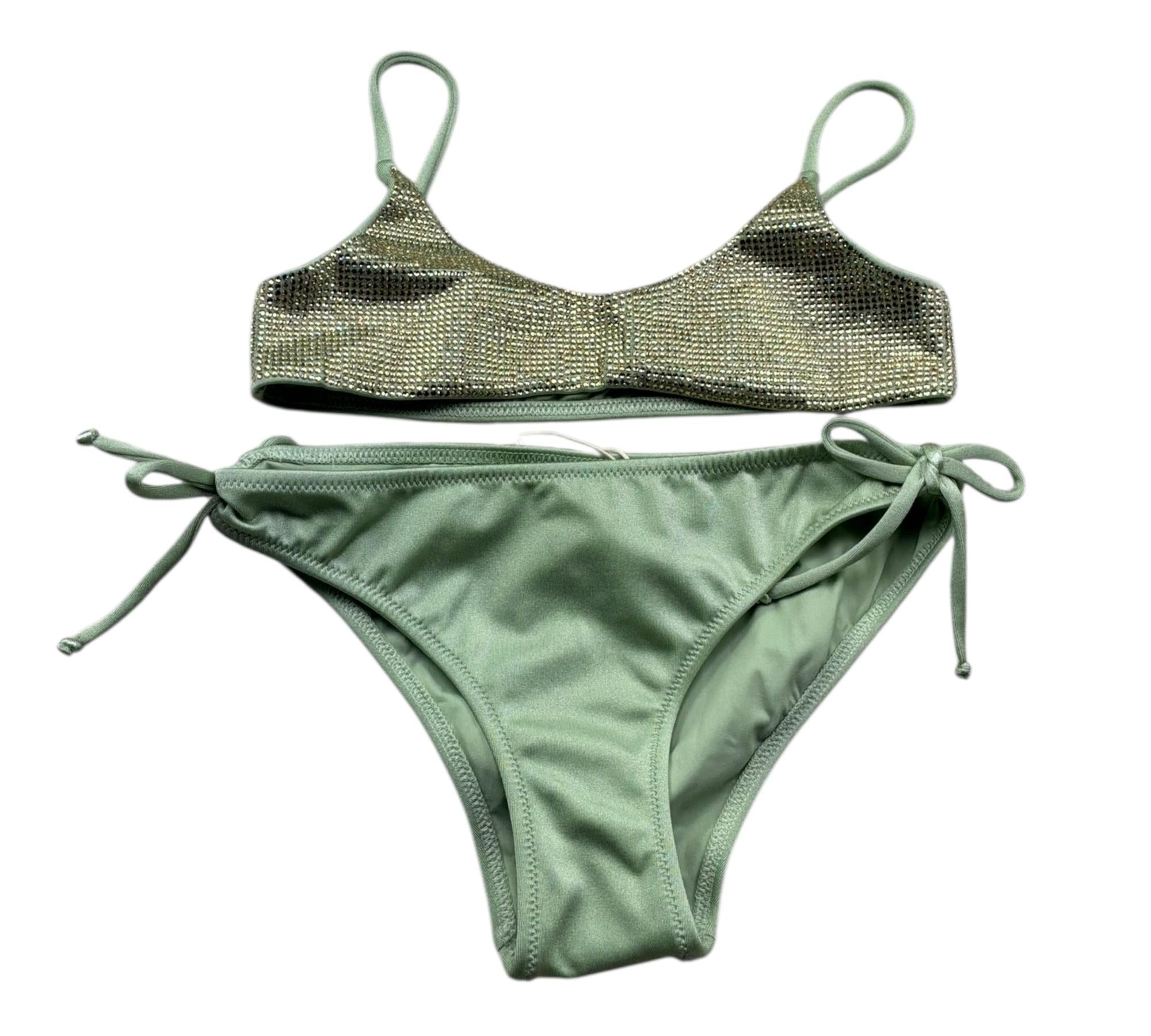 Saint Barth Costume 2 Pezzi Fascia-Mutandina per Bambina SHINY VERDE SAINT BARTH 