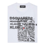 Dsquared2 T-Shirt Girocollo Tinta Unita con Stampa per Bambino 2DQ2801 BIANCO DSQUARED2 