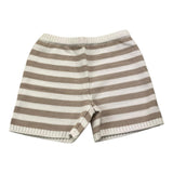 Little Bear Short In Maglia Fantasia A Righe Bianco/Beige Per Bambina