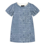 Emporio Armani Abito Manica Lunga Girocollo Tinta Unita con Lgo per Bambina 3D3A06 BLU EMPORIO ARMANI 