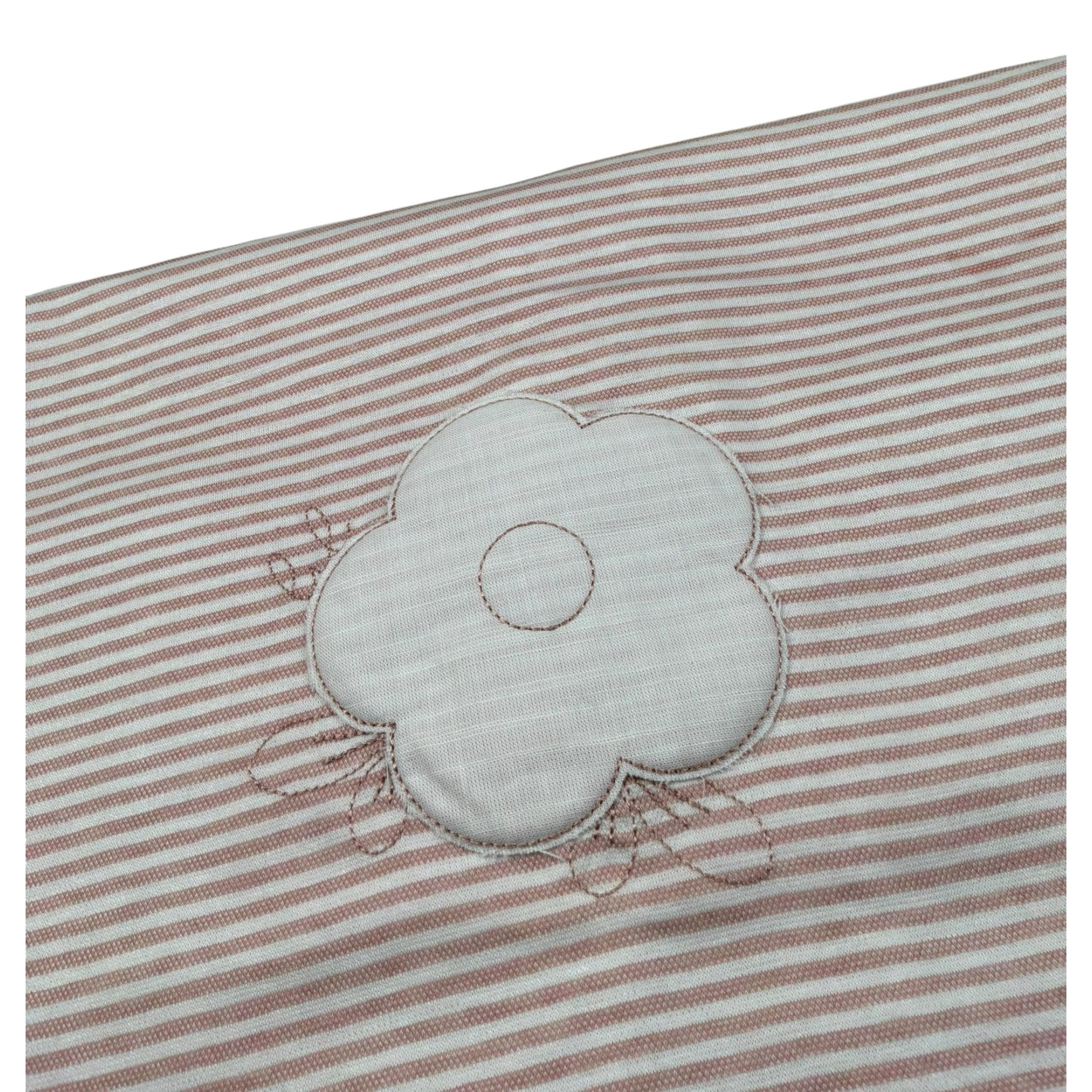 Barcellino Coperta Tinta Unita con Fantasia A Righe per Neonata 120910 ROSA BARCELLINO 