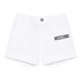 Moschino Bermuda Tinta Unita con Elastico In Vita per Neonato MUQ01J BIANCO MOSCHINO 