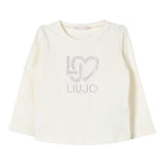 Liu Jo Shirt Tinta Unita Girocollo con Brillantini per Neonata KF4029X PANNA LIU JO 