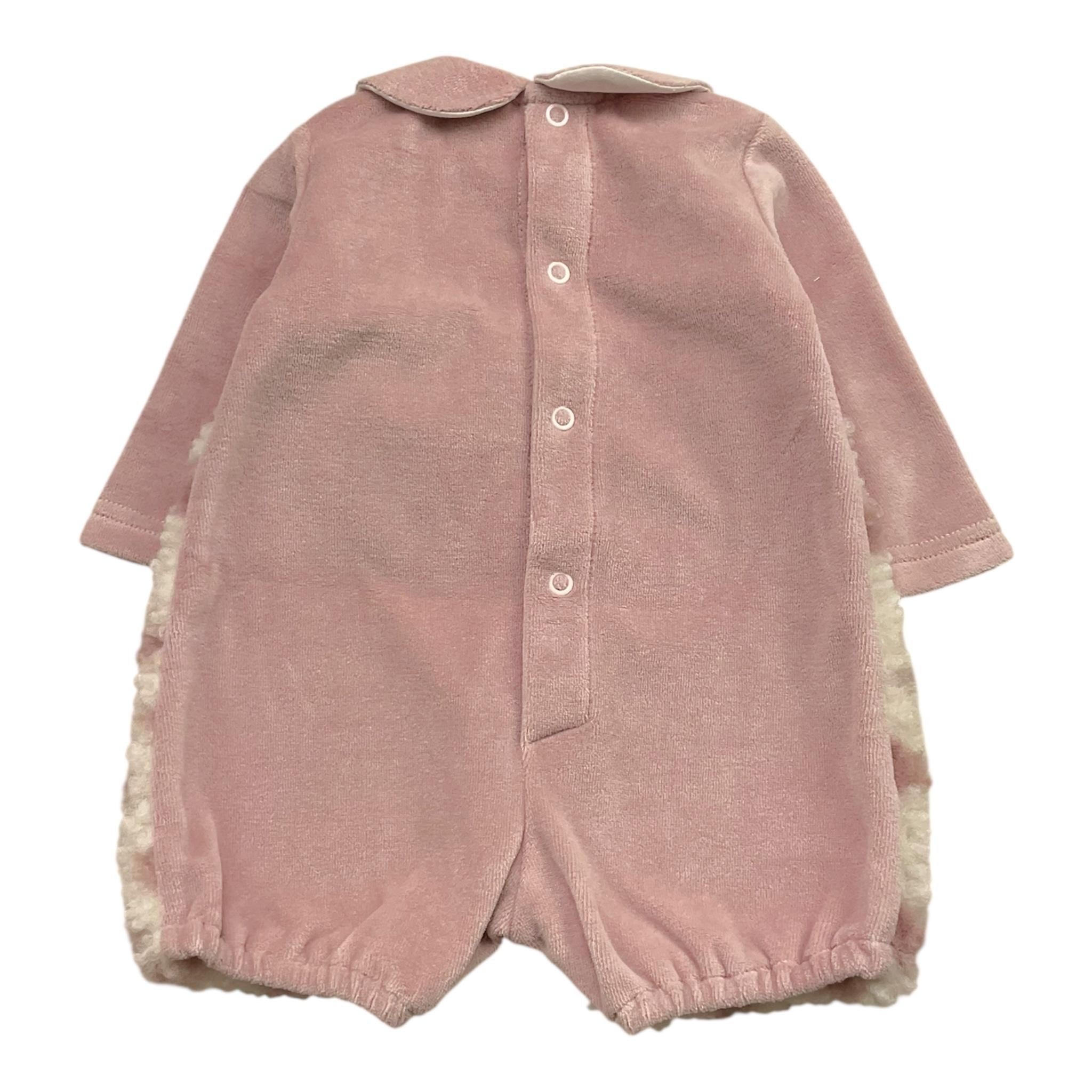 MARLU' pagliaccett tinta unita con fantasia pois Rosa per Neonata IB1023 ROSA MARLU' 