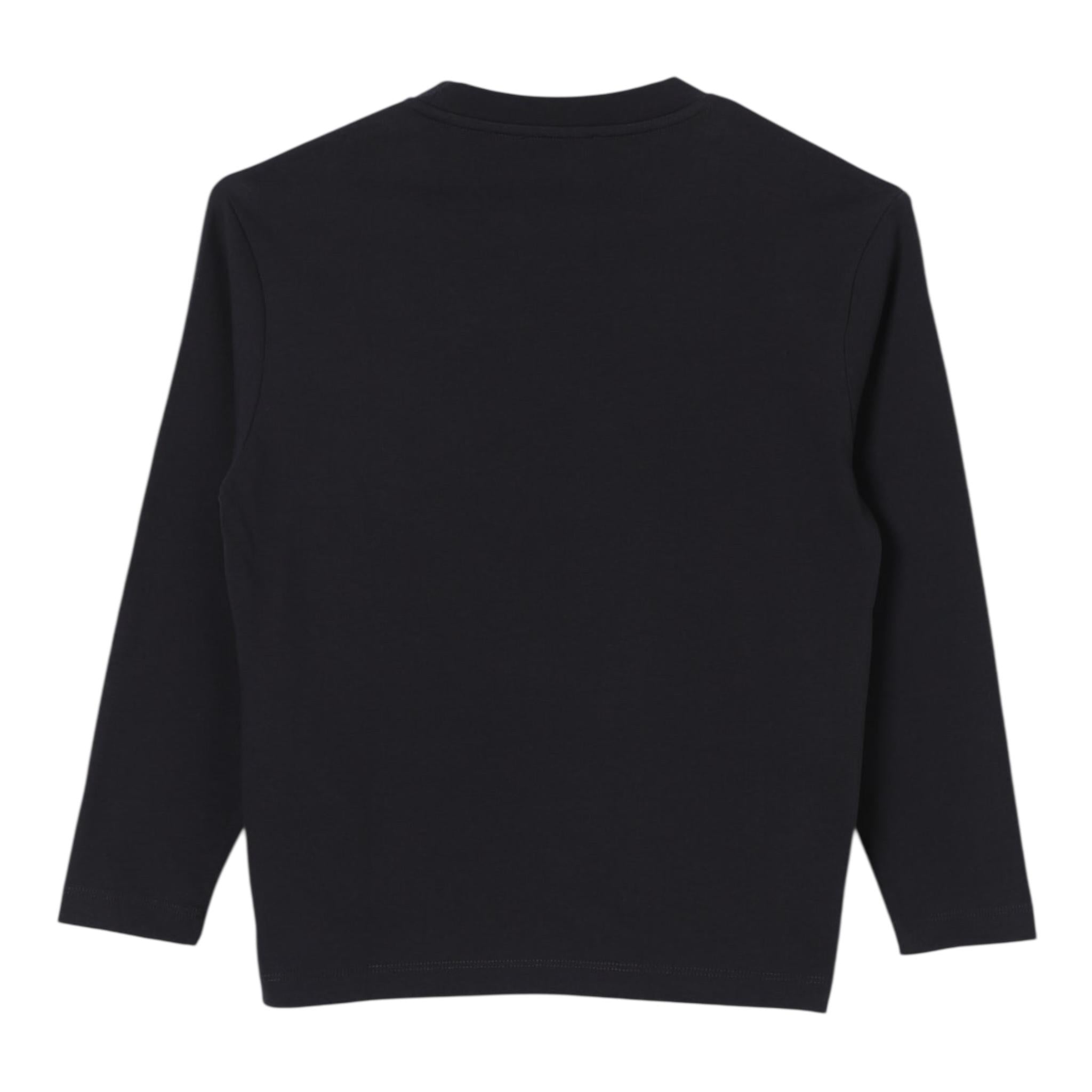 Emporio Armani Shirt Girocollo Tinta Unita con Logo per Bambino 6D4TJC BLU EMPORIO ARMANI 