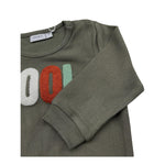 NAME.IT felpa chiusa girocollo tinta unita con stampa  Verde per Neonato 13233468 VERDE NAME.IT 