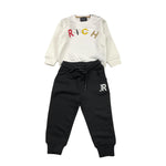 JOHN RICHMOND completo 2pz felpa-pantalone Bianco/nero per Neonato RIA24067CF BIANCO/NERO JOHN RICHMOND 