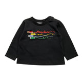 MOSCHINO shirt tinta unita girocollo con stampa Nero per Neonato M6O00R NERO MOSCHINO 