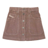 DIESEL gonna tinta unita in camoscio con bottoni Cammello per Bambina J00784 CAMMELLO DIESEL 