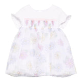 Monnalisa Abito Mezza Manica con Gonna Tulle per Bambina 31E906J BIANCO MONNALISA 
