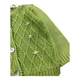 Gughelino Cardigan Tinta Unita con Ricami per Neonata 5040 VERDE GUGHELINO 
