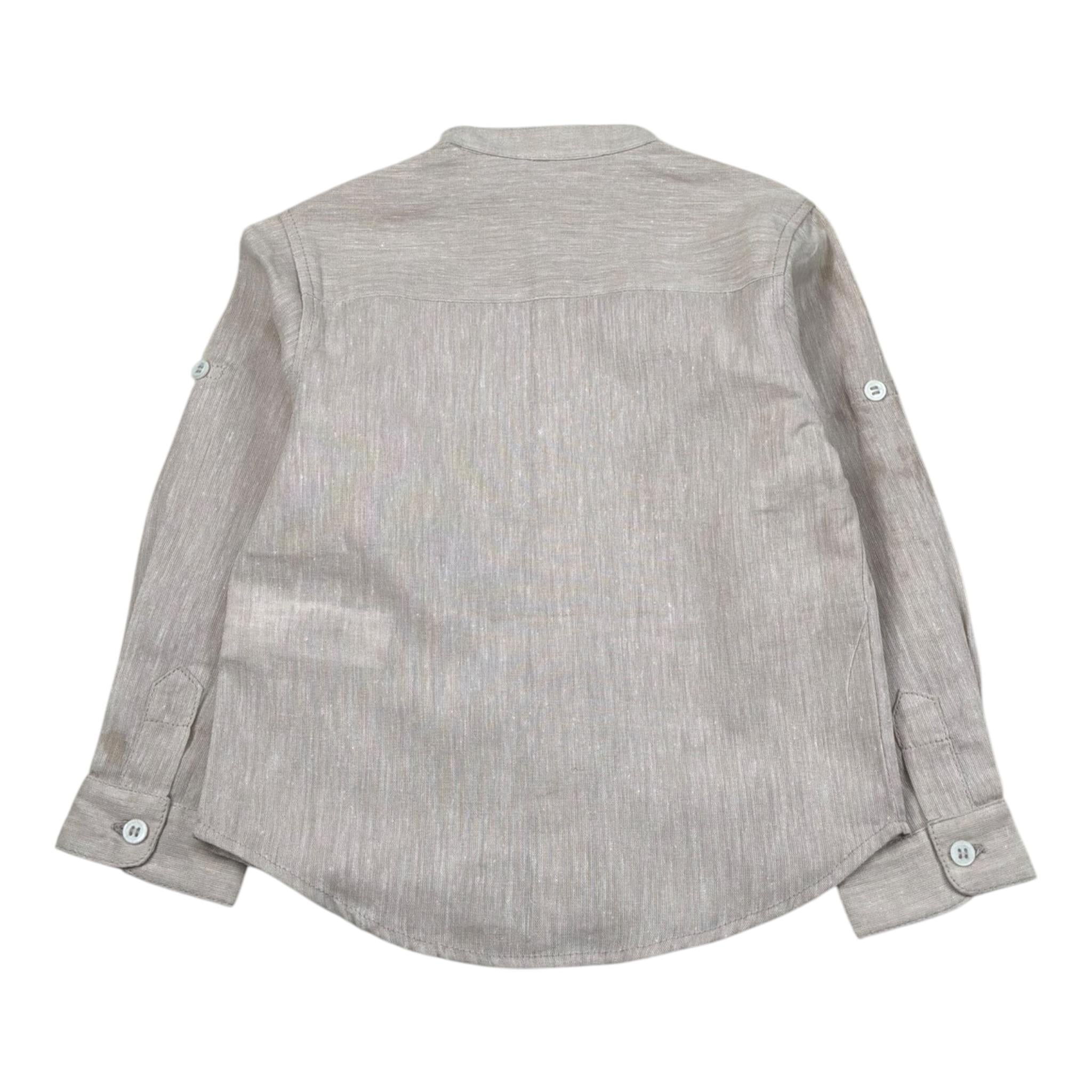 Pure Firenze Camicia Manica Lunga Collo Coreano tinta unita Beige per Neonato PC03176X BEIGE PURE FIRENZE 