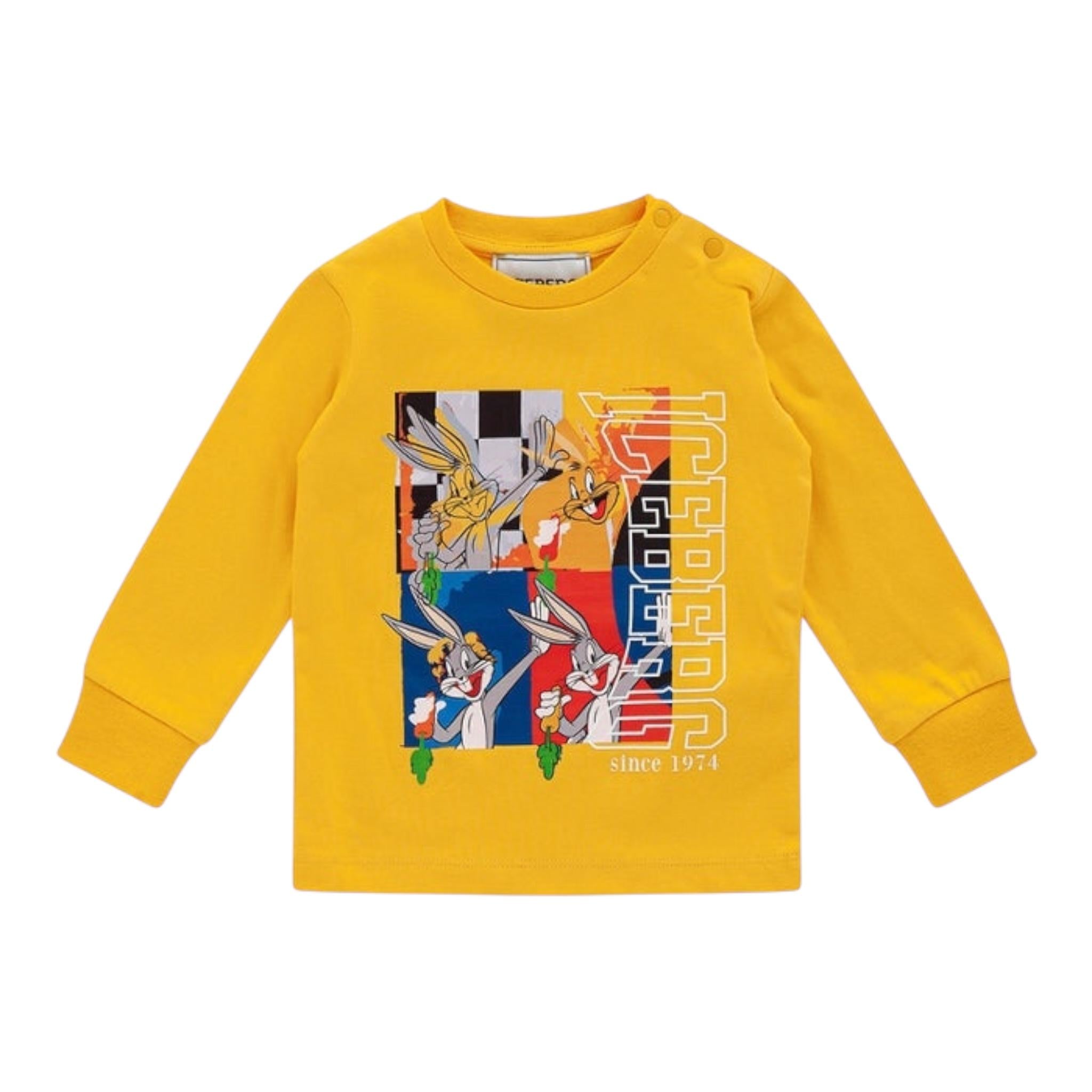 ICEBERG shirt girocollo tinta unita con stampa in contrasto Giallo per Neonato TSICE5324B GIALLO ICEBERG 